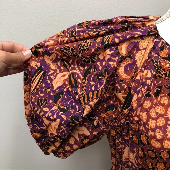 Ulla Johnson Maxi Cotton Dress Womens 8 Tiered Floral Puff Sleeve Romantic Boho - Picture 4 of 9